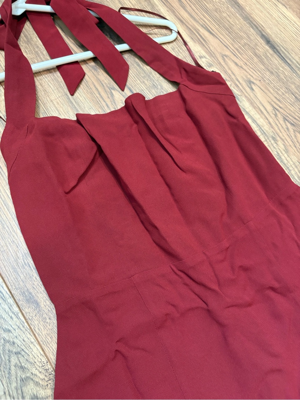 Reformation Jovelle Halter Structured top Square neckline Slit Dress - Picture 4 of 12